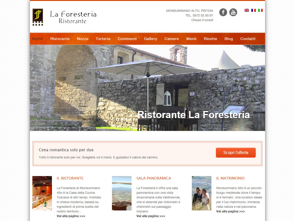 Restyling sito Ristorante La Foresteria